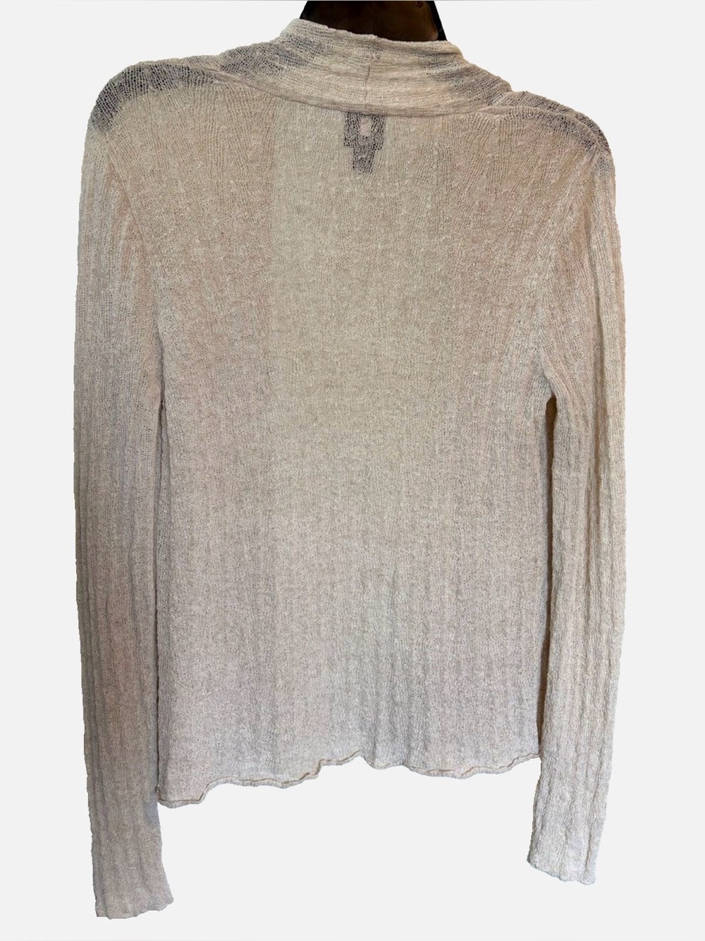 Eileen Fisher Open Cardigan Linen Rayon Textured Knit Oatmeal Small - Picture 2 of 10